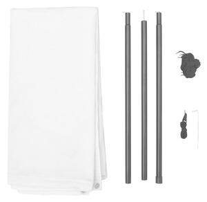 Prelată umbrar cu stâlpi, din HDPE, pătrată, 4x4 m, alb