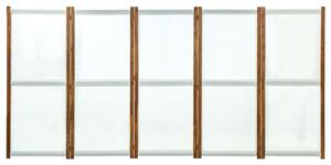 Paravan de cameră cu 5 panouri, alb crem, 350x170 cm