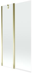 Mexen Flip paravan de baie 2-panouri 100 x 150 cm, transparent, auriu - 894-100-101-50-00