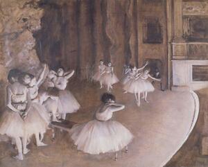 Edgar Degas - Artă imprimată Ballet Rehearsal on the Stage, 1874, (40 x 30 cm)