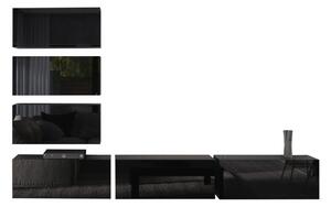 Mobilă sufragerie ELPASO 4, negru/negru luciu