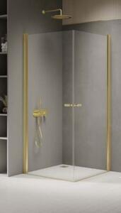 New Trendy New Soleo Light Gold cabină de duș 90x90 cm pătrat auriu luciu/sticlă transparentă K-1882