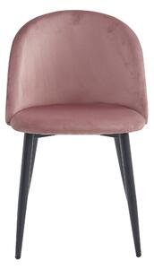 Scaun BELLO din catifea roz