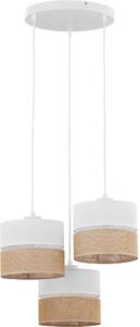 TK Lighting Linobianco lampă suspendată 3x15 W alb-maro 6575