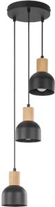 TK Lighting Cairo lampă suspendată 3x15 W negru-lemn 4895