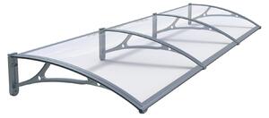Copertină PRO 240x150 cm din aluminiu și plexiglas – Gri/Transparent