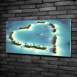 Tablou sticlă Inima insulă în formă