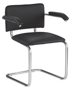 Scaun vizitator MURIELLO Arm, Negru piele ecologica