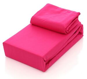 Husa de pat din tricot cu elastic, Tim, Fucsia