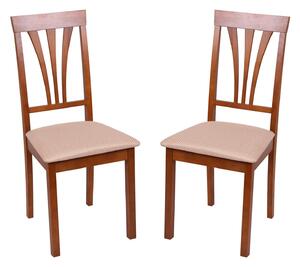 Set 2 scaune Wooden 7, Lemn, Walnut Brighton Beige