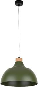 TK Lighting Cap lampă suspendată 1x15 W verde-lemn 5665