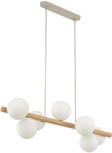 TK Lighting Estera Wood lampă suspendată x6 W alb-lemn 5905