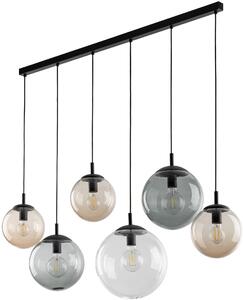 TK Lighting Esme lampă suspendată 6x15 W negru-transparent-opal-grafit 4797