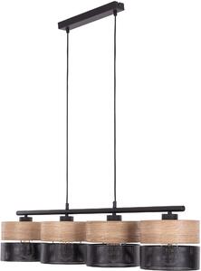 TK Lighting Nicol lampă suspendată 4x15 W negru-lemn 4802