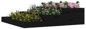 Jardinieră, negru, 107x107x27 cm, lemn masiv de pin