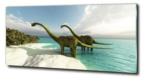 Tablou din Sticlă Dinozauri pe plajă