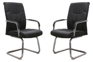 Set 2 scaune de vizitator Stanley CF, piele ecologica, negru