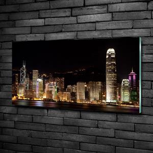 Tablou sticlă Hong Kong pe timp de noapte