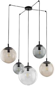 TK Lighting Esme lampă suspendată 5x15 W negru-transparent-opal-grafit 4796