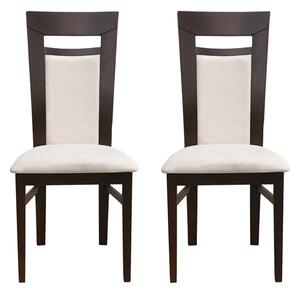 Set 2 scaune dining din lemn de fag Portofino, cadru nuc, textil Solo 22