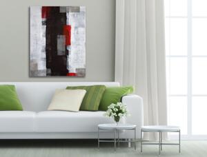 Tablou red and grey abstract art, Printly