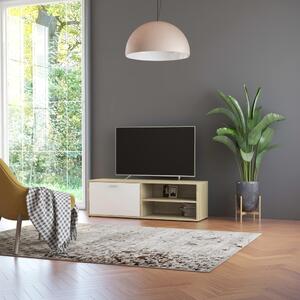 Comodă TV, alb și stejar Sonoma, 120 x 34 x 37 cm, PAL
