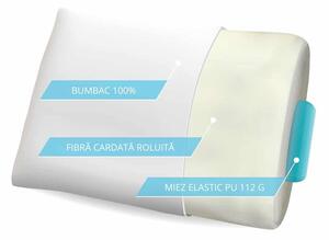 Perna Bedora Smart Fiber Plus 45x72 cm, fibre sintetice, miez elastic, husa bumbac, alb