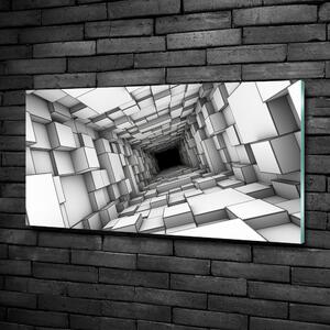 Tablou Printat Pe Sticlă Tunel cu cuburi