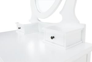 Masuta de toaleta cu taburet, alb argintiu, LINET NEW Alb