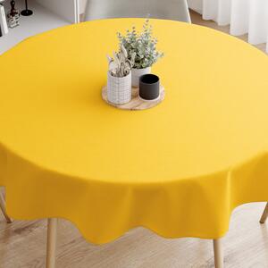 Goldea față de masă decorativă loneta - galben închis - rotundă Ø 140 cm