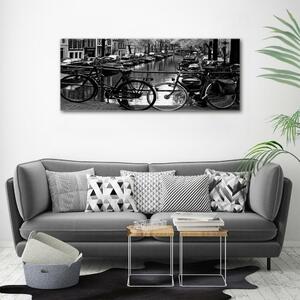 Fotografie imprimată pe sticlă biciclete Amsterdam