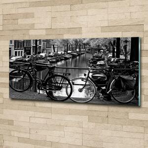 Fotografie imprimată pe sticlă biciclete Amsterdam