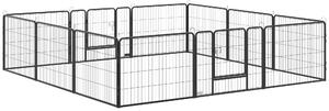 PawHut Tarc pentru Animale Domestice cu 12 Panouri Modulare din Otel, 80x60x1.5cm, Negru | Aosom ro
