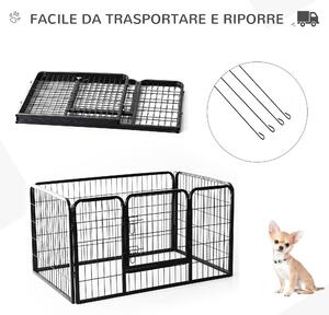 Gard Modular pentru Animale de Companie Pliabil, cu 4 carlige, Negru 125x80x70cm PawHut | Aosom RO