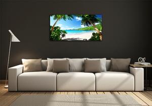 Fotografie imprimată pe sticlă plaja Seychelles