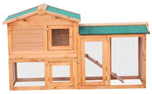 PawHut cusca din lemn pentru iepuri, 145x46x85cm, maro | Aosom Ro