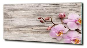 Tablou Printat Pe Sticlă Orhideea pe lemn