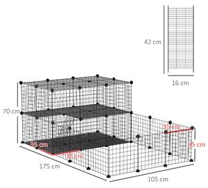 PawHut cusca metalica modulara animale mici, 175x105x70cm | AOSOM RO