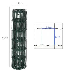PawHut Plasă Metalică pentru Grădină, PVC Anti-Rugină, Gard Exterior Rulabil, Verde, 1000x61 cm | Aosom Romania