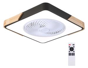 Brilagi LED lampă cu ventilator, 30W, 230V, 3000-6500K, negru/stejar + DO