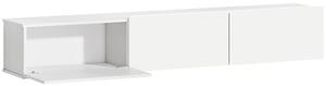 HOMCOM Mobilier TV Suspendat, Suport TV până la 82" cu 3 Dulapuri cu Uși Rabatabile Soft Close, Dulap pentru Televizor pentru Living, Dormitor și Salon, 180x31.5x29.8 cm, Alb Lucios | Aosom Romania