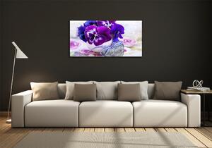 Fotografie imprimată pe sticlă panseluțe violet