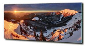 Fotografie imprimată pe sticlă Iarna în munți