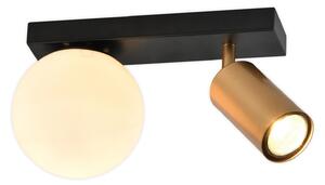 Spot LED Klausen Spoty AP2 Modern 27x16cm, Corp Iluminat Perete Alama Negru, Dubla Sursa E14 GU10, Lampa Ambientala Design Urban pentru Interior