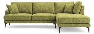 Colțar Fix AZURRO, 280x90/180x85 cm, Dreapta / Verde-Olive-Mystery