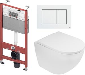 Set vas WC Oltens Hamnes Stille 42521000, cadru încastrat Tece Base 9400407, 45109000, 9.240.400