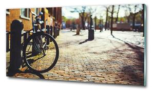 Tablou Printat Pe Sticlă Biciclete în Amsterdam