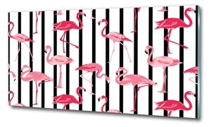 Tablou pe pe sticlă baruri Flamingos