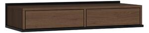Masa toaletă de perete Zenar 100 cm cu sertare - nuc elegant / negru