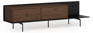Comodă TV Zenar 200 cm cu picioare metalice - nuc elegant / negru